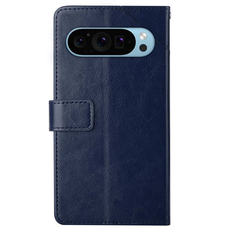 HT01 For Google Pixel 9 Pro Case Wallet PU Leather Stand Phone Cover with Strap