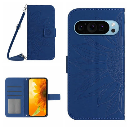 HT04 For Google Pixel 9 Pro Leather Case Crossbody Phone Cover with Wallet Stand