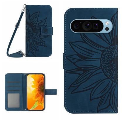 HT04 For Google Pixel 9 Pro Leather Case Crossbody Phone Cover with Wallet Stand