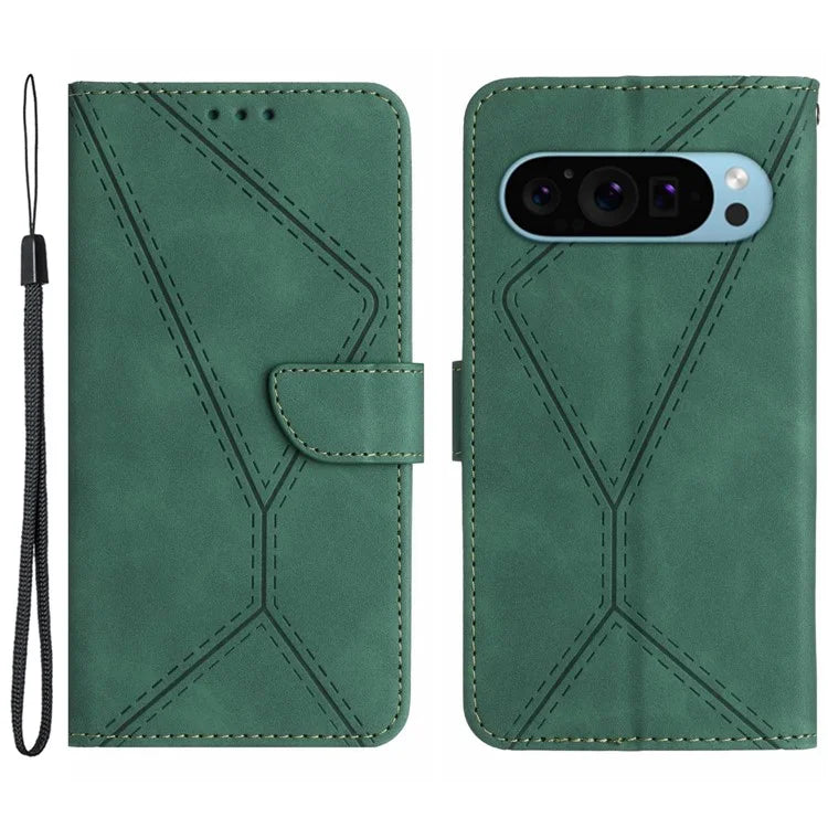 HT05 For Google Pixel 9 Pro Wallet Case PU Leather Stand Flip Phone Cover