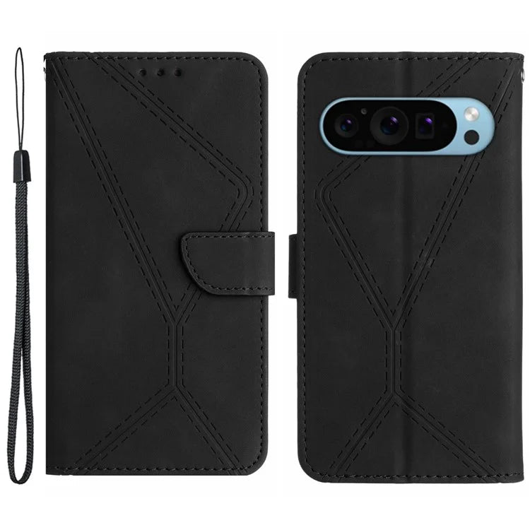HT05 For Google Pixel 9 Pro Wallet Case PU Leather Stand Flip Phone Cover