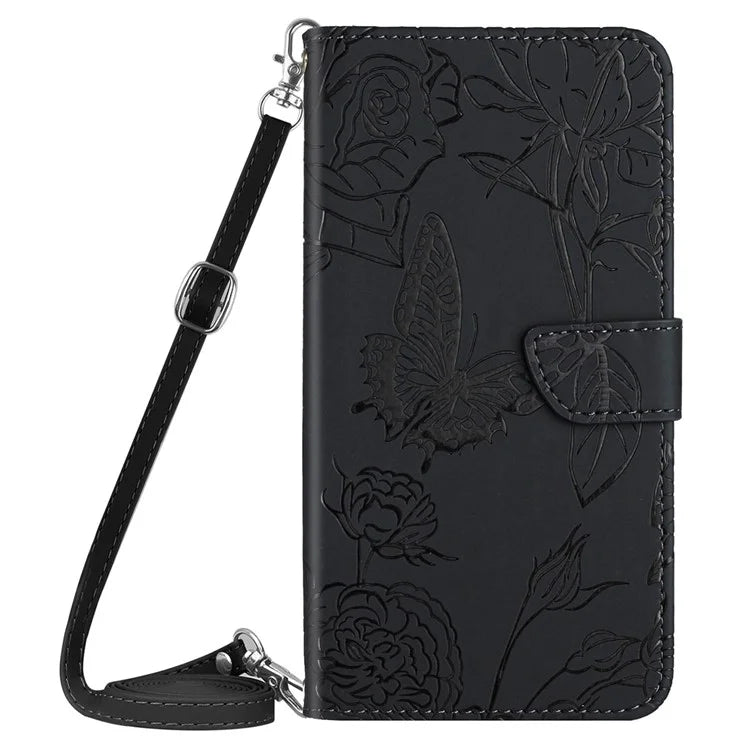 HT03 For Google Pixel 9 Pro Case Flower Imprinted Leather Skin-touch Phone Cover