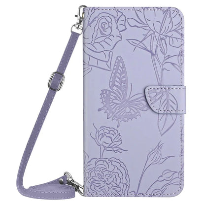 HT03 For Google Pixel 9 Pro Case Flower Imprinted Leather Skin-touch Phone Cover