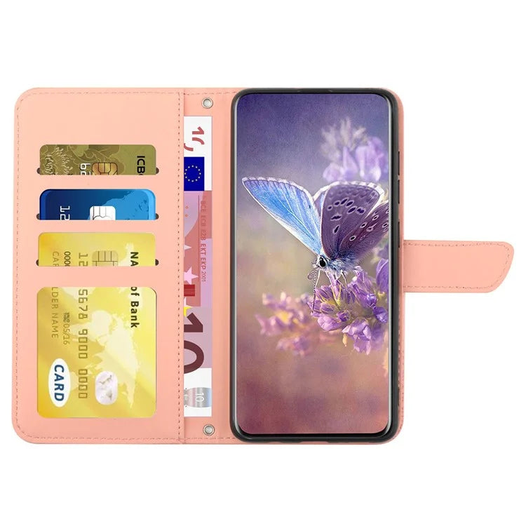 HT03 For Google Pixel 9 Pro Case Flower Imprinted Leather Skin-touch Phone Cover