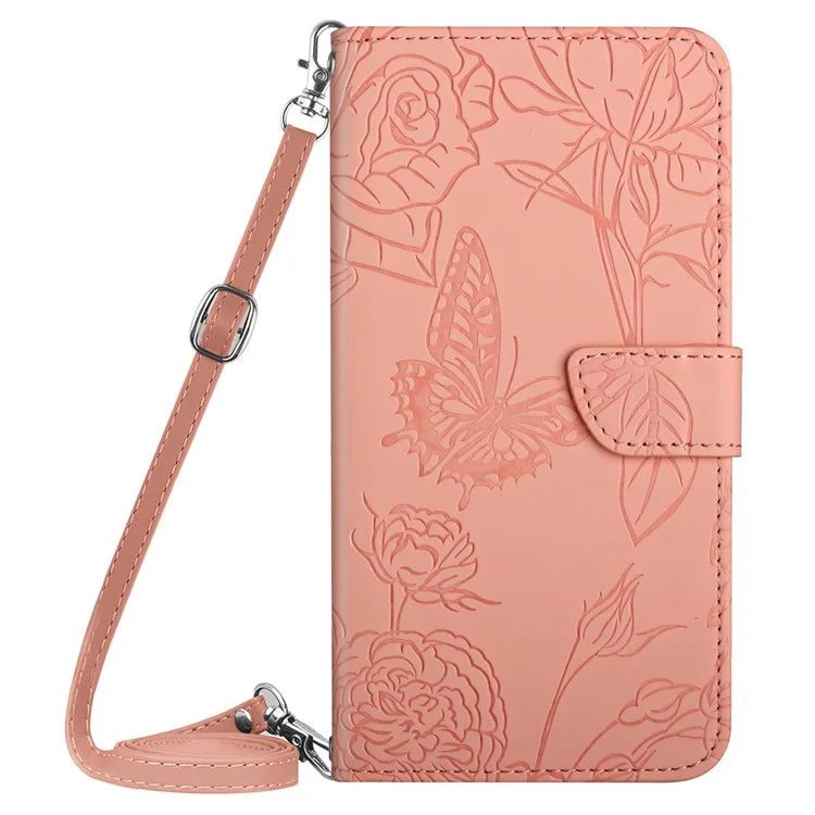 HT03 For Google Pixel 9 Pro Case Flower Imprinted Leather Skin-touch Phone Cover