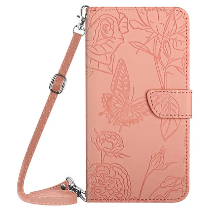 HT03 For Google Pixel 9 Pro Case Flower Imprinted Leather Skin-touch Phone Cover