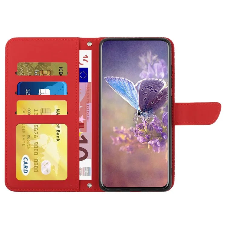 HT03 For Google Pixel 9 Pro Case Flower Imprinted Leather Skin-touch Phone Cover