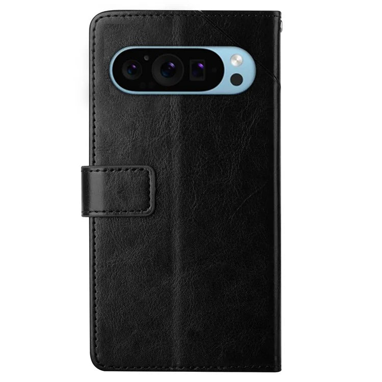 HT01 For Google Pixel 9 Leather Case with Strap Wallet Flip Phone Cover