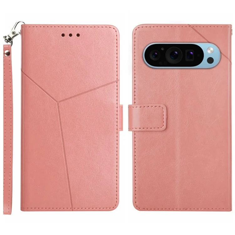 HT01 For Google Pixel 9 Leather Case with Strap Wallet Flip Phone Cover