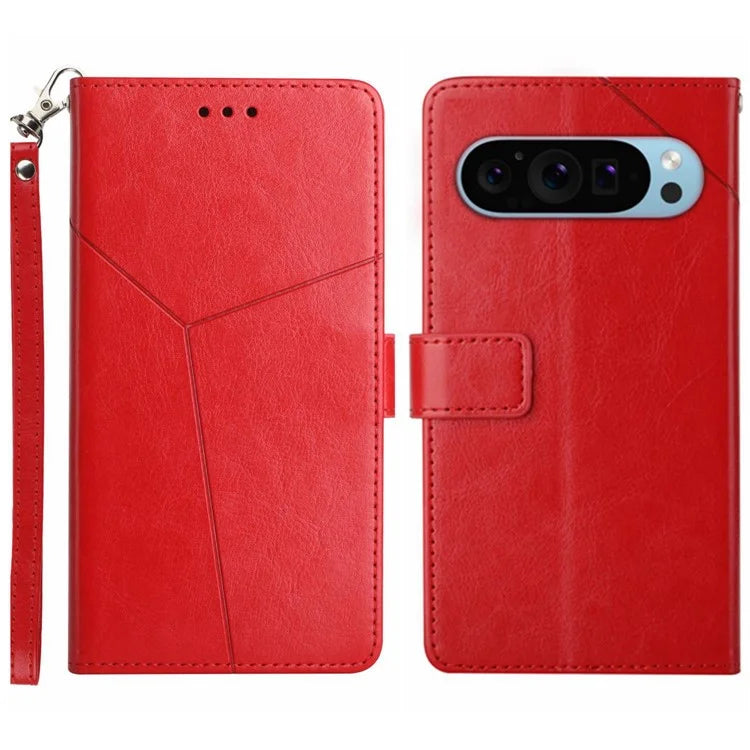 HT01 For Google Pixel 9 Leather Case with Strap Wallet Flip Phone Cover