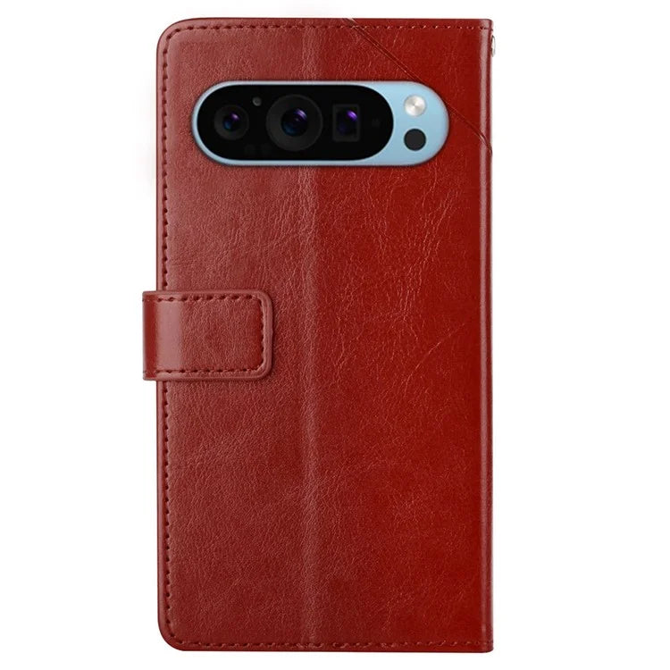 HT01 For Google Pixel 9 Leather Case with Strap Wallet Flip Phone Cover