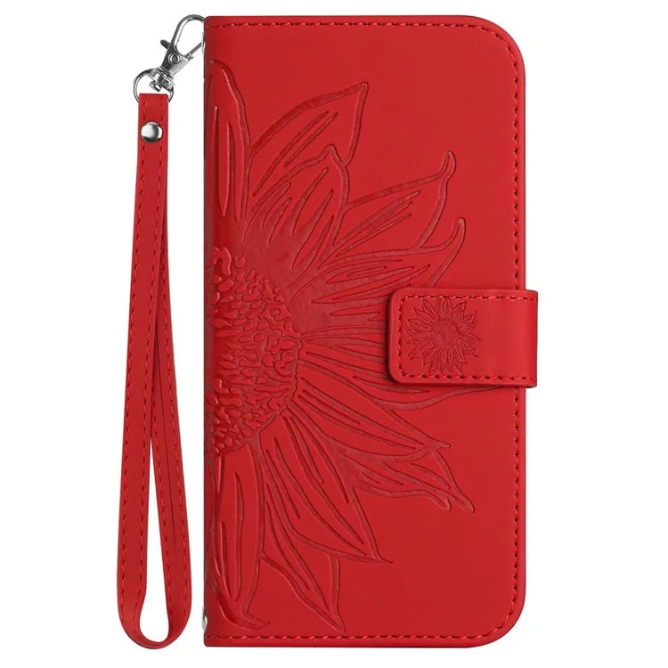 HT04 For Google Pixel 9 Case Sunflower Leather Phone Cover with Wallet Stand