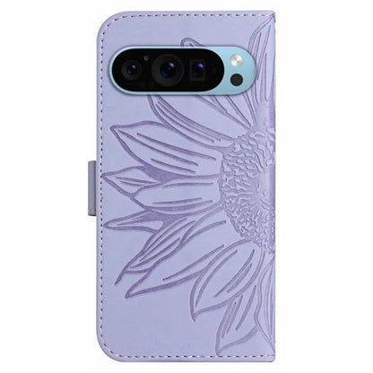 HT04 For Google Pixel 9 Case Sunflower Leather Phone Cover with Wallet Stand