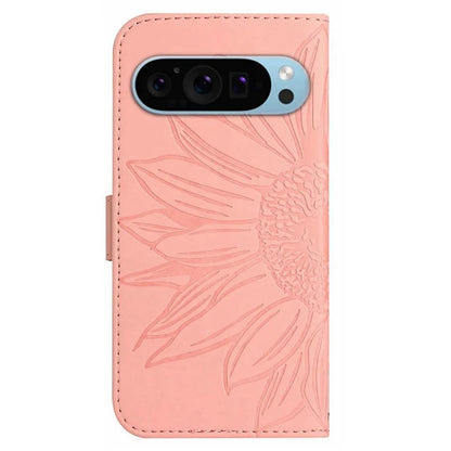 HT04 For Google Pixel 9 Case Sunflower Leather Phone Cover with Wallet Stand