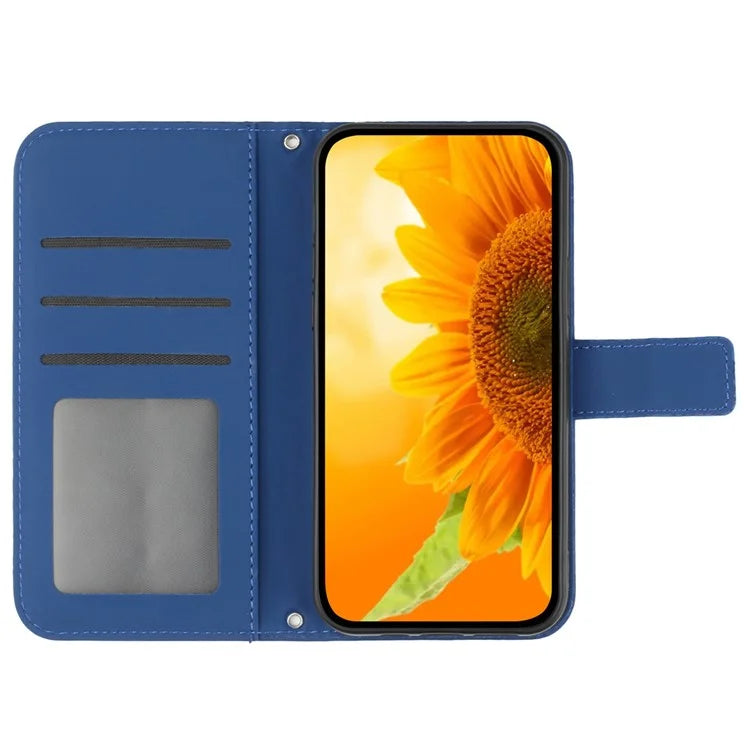 HT04 For Google Pixel 9 Case Sunflower Leather Phone Cover with Wallet Stand