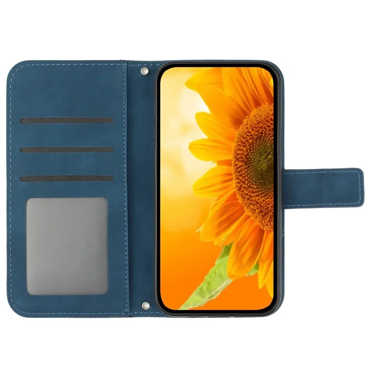 HT04 For Google Pixel 9 Case Sunflower Leather Phone Cover with Wallet Stand
