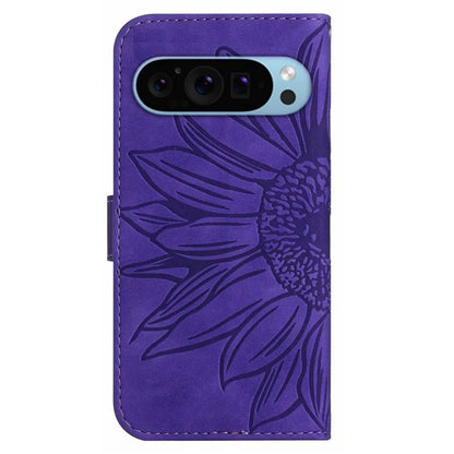 HT04 For Google Pixel 9 Case Sunflower Leather Phone Cover with Wallet Stand