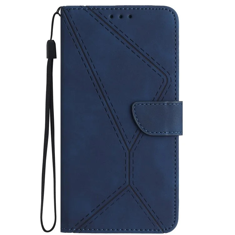 HT05 For Google Pixel 9 Case PU Leather Wallet Phone Cover Lines Imprinted