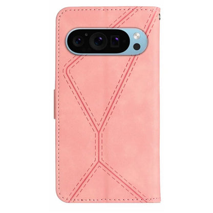 HT05 For Google Pixel 9 Case PU Leather Wallet Phone Cover Lines Imprinted