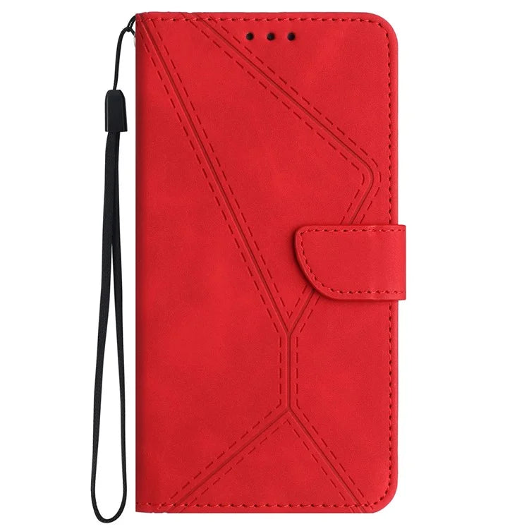 HT05 For Google Pixel 9 Case PU Leather Wallet Phone Cover Lines Imprinted