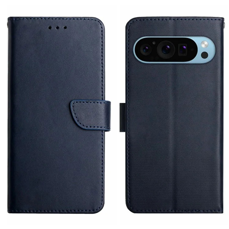 HT02 For Google Pixel 9 Case Genuine Cow Leather Wallet Flip Phone Cover