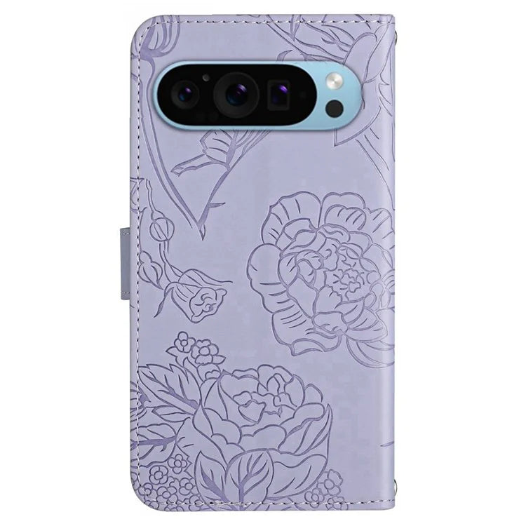 HT03 For Google Pixel 9 Case Butterfly Flower Shockproof Phone Cover Wallet
