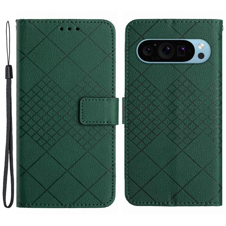 HT06 For Google Pixel 9 Case Wallet PU Leather Litchi Texture Phone Cover