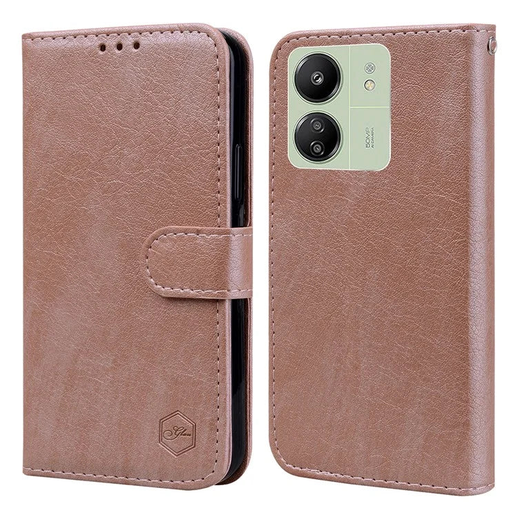 For Xiaomi Redmi 13C 4G / Poco C65 4G Case Solid Color PU Leather Flip Wallet Phone Cover