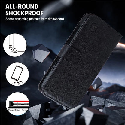 For Xiaomi Redmi Note 13 Pro 5G / Poco X6 5G Case PU Leather Wallet Protective Cover