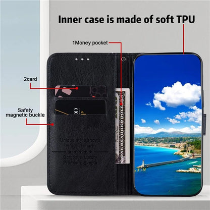 For Xiaomi Redmi Note 13 Pro+ 5G Case Flip TPU Shockproof Shell PU Leather Phone Cover