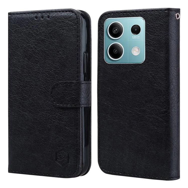 For Xiaomi Redmi Note 13 5G Case Solid Color Leather Folio Wallet Phone Cover