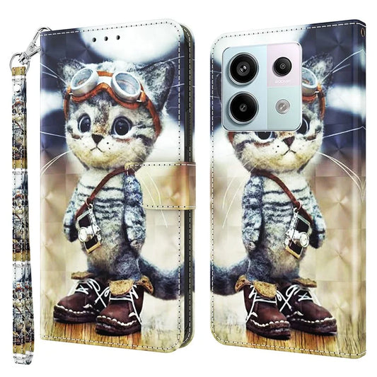 For Xiaomi Redmi Note 13 Pro 5G / Poco X6 5G Cell Phone Cases Leather Cover with Printing Pattern