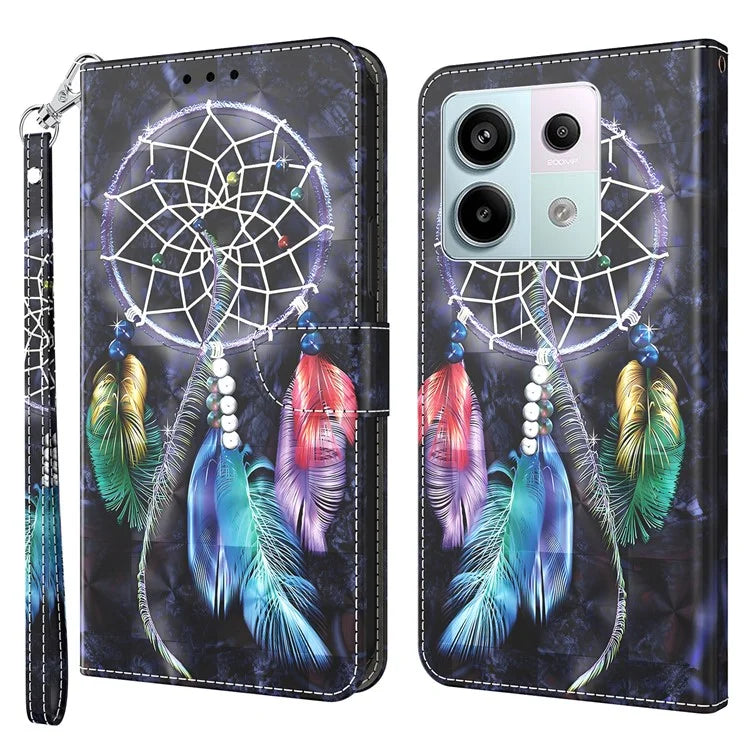 For Xiaomi Redmi Note 13 Pro 5G / Poco X6 5G Cell Phone Cases Leather Cover with Printing Pattern