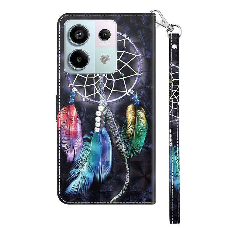 For Xiaomi Redmi Note 13 Pro 5G / Poco X6 5G Cell Phone Cases Leather Cover with Printing Pattern
