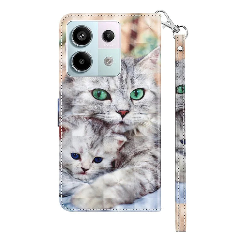 For Xiaomi Redmi Note 13 Pro 5G / Poco X6 5G Cell Phone Cases Leather Cover with Printing Pattern