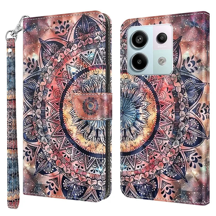 For Xiaomi Redmi Note 13 Pro 5G / Poco X6 5G Cell Phone Cases Leather Cover with Printing Pattern