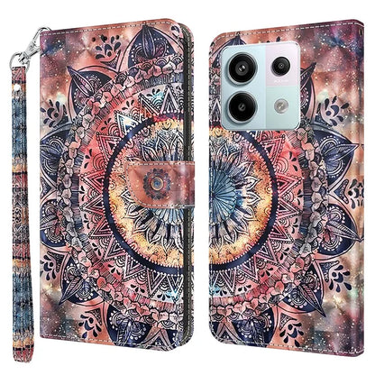 For Xiaomi Redmi Note 13 Pro 5G / Poco X6 5G Cell Phone Cases Leather Cover with Printing Pattern