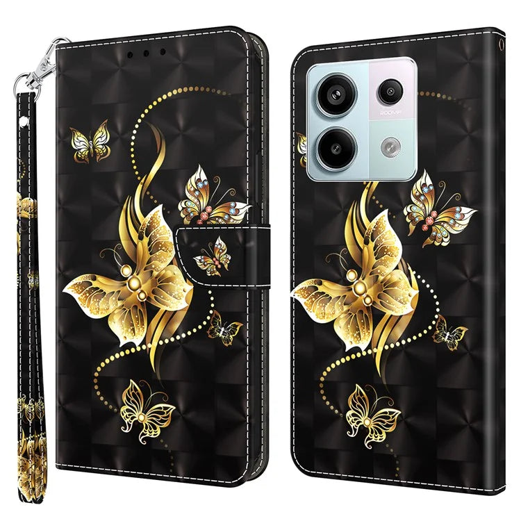For Xiaomi Redmi Note 13 Pro 5G / Poco X6 5G Cell Phone Cases Leather Cover with Printing Pattern