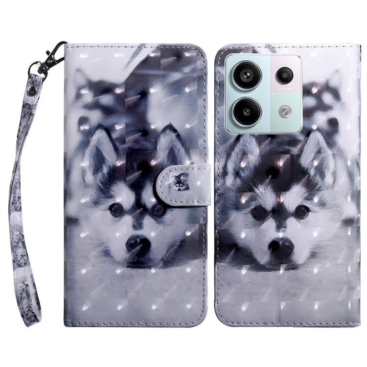 For Xiaomi Redmi Note 13 Pro 5G / Poco X6 5G Cell Phone Cases Leather Cover with Printing Pattern