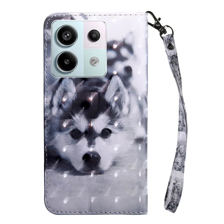 For Xiaomi Redmi Note 13 Pro 5G / Poco X6 5G Cell Phone Cases Leather Cover with Printing Pattern