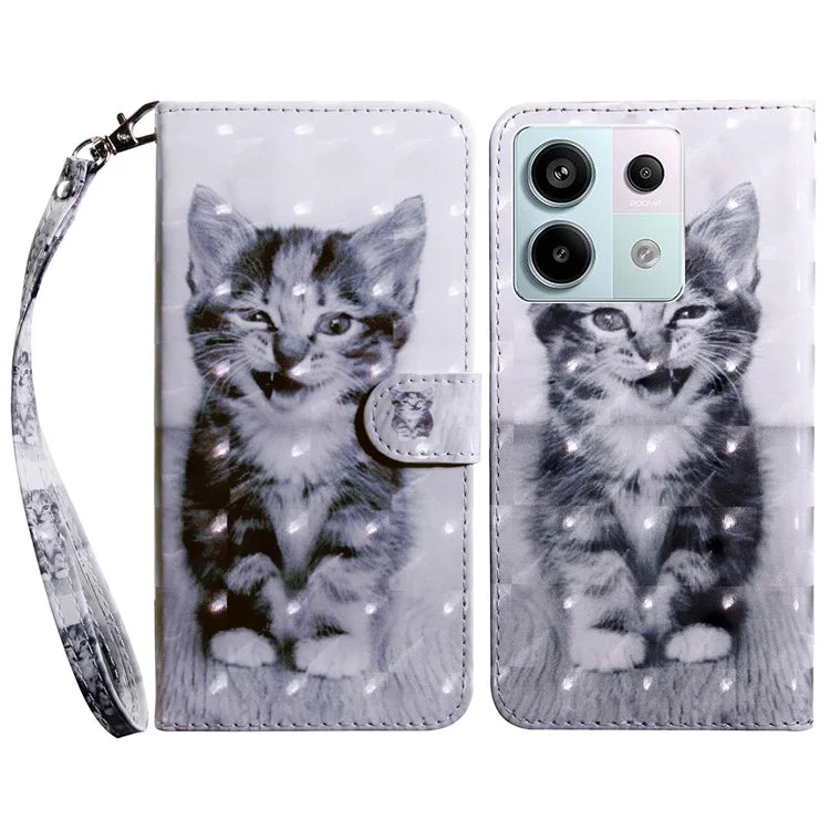 For Xiaomi Redmi Note 13 Pro 5G / Poco X6 5G Cell Phone Cases Leather Cover with Printing Pattern