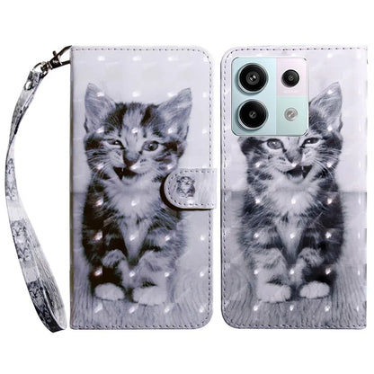 For Xiaomi Redmi Note 13 Pro 5G / Poco X6 5G Cell Phone Cases Leather Cover with Printing Pattern