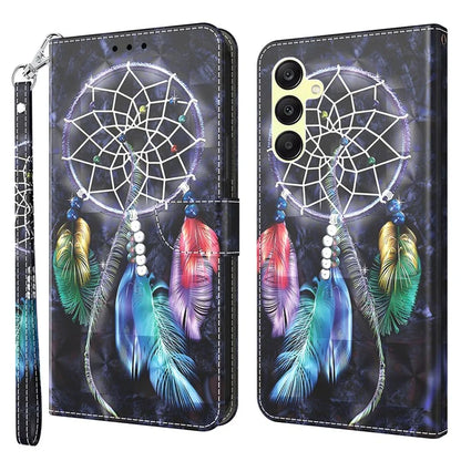 For Samsung Galaxy A25 5G (Global) (161.0 x 76.5 x 8.3mm) Pattern Printing Phone Case with Wrist Strap