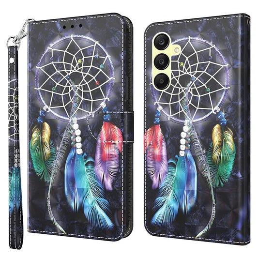 For Samsung Galaxy A25 5G (Global) (161.0 x 76.5 x 8.3mm) Pattern Printing Phone Case with Wrist Strap
