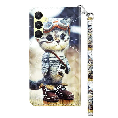 For Samsung Galaxy A25 5G (Global) (161.0 x 76.5 x 8.3mm) Pattern Printing Phone Case with Wrist Strap