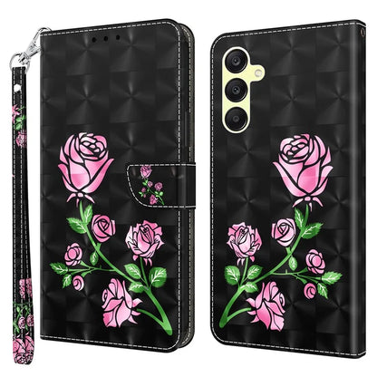 For Samsung Galaxy A25 5G (Global) (161.0 x 76.5 x 8.3mm) Pattern Printing Phone Case with Wrist Strap
