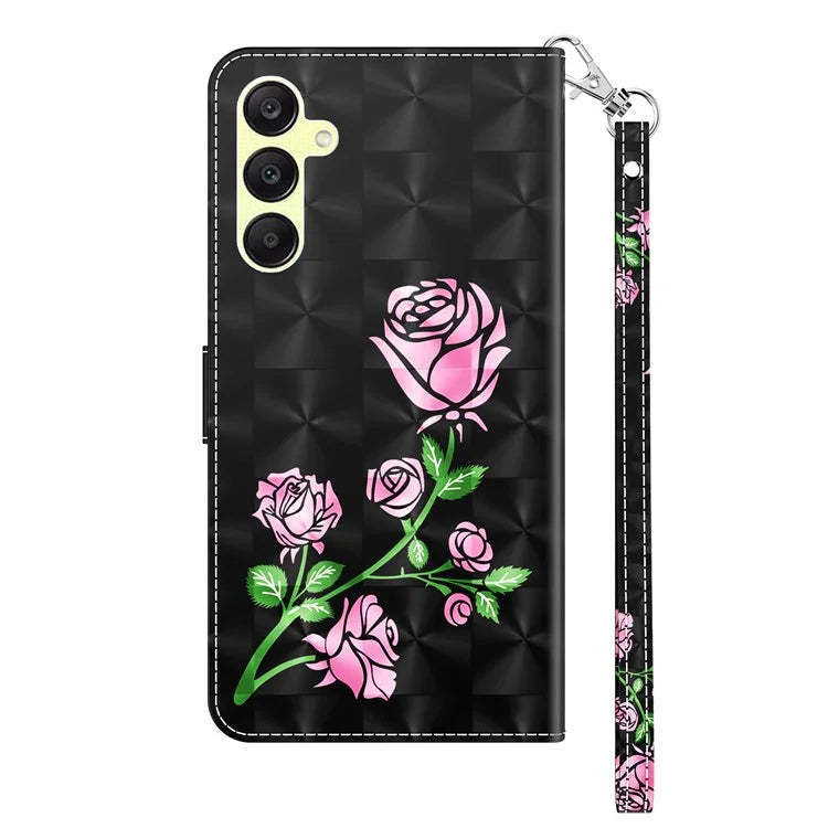 For Samsung Galaxy A25 5G (Global) (161.0 x 76.5 x 8.3mm) Pattern Printing Phone Case with Wrist Strap