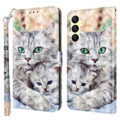 For Samsung Galaxy A25 5G (Global) (161.0 x 76.5 x 8.3mm) Pattern Printing Phone Case with Wrist Strap
