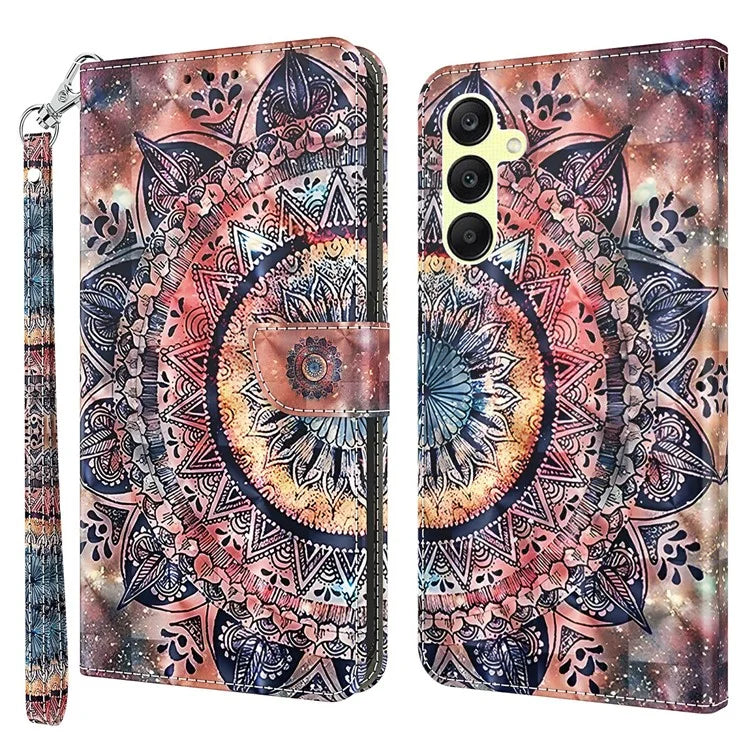For Samsung Galaxy A25 5G (Global) (161.0 x 76.5 x 8.3mm) Pattern Printing Phone Case with Wrist Strap