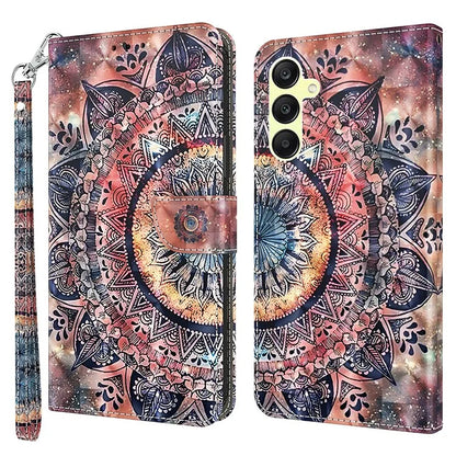 For Samsung Galaxy A25 5G (Global) (161.0 x 76.5 x 8.3mm) Pattern Printing Phone Case with Wrist Strap